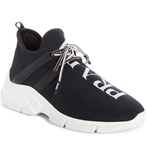 prada sport sock sneakers|Prada black sneakers ladies.